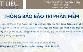THÔNG BÁO BẢO TRÌ PHẦN MỀM TẠP CHÍ TRỰC TUYẾN